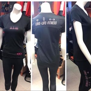 Moisture wicking fabric pulls sweat away from skin to keep you comfy and dry